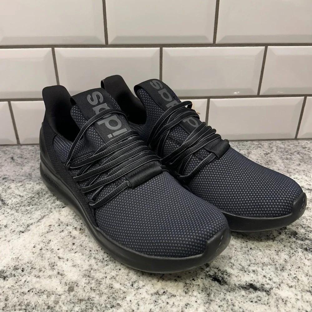 Adidas Mens 9.5 Lite Racer Adapt 7.0 Carbon Black Slip On Athleisure Sneaker